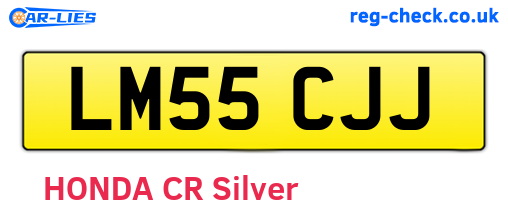 LM55CJJ are the vehicle registration plates.