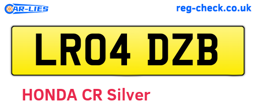 LR04DZB are the vehicle registration plates.