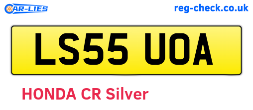 LS55UOA are the vehicle registration plates.