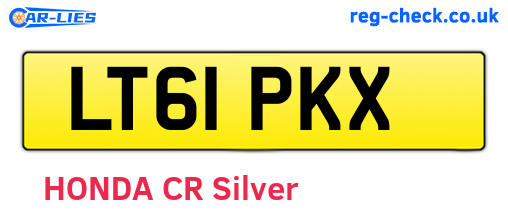 LT61PKX are the vehicle registration plates.