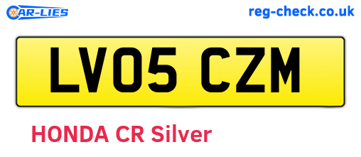 LV05CZM are the vehicle registration plates.