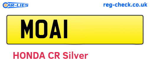 MOA1 are the vehicle registration plates.