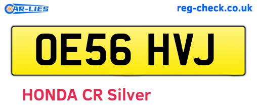 OE56HVJ are the vehicle registration plates.