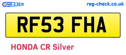 RF53FHA are the vehicle registration plates.