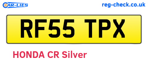 RF55TPX are the vehicle registration plates.