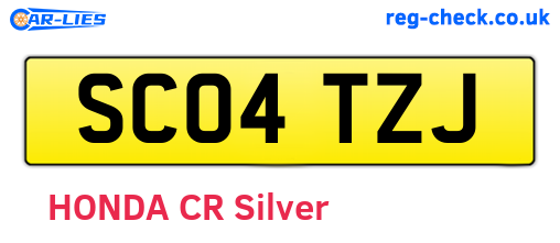 SC04TZJ are the vehicle registration plates.