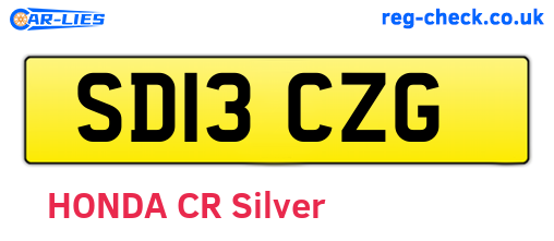 SD13CZG are the vehicle registration plates.