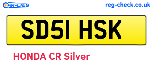 SD51HSK are the vehicle registration plates.