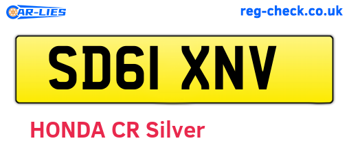 SD61XNV are the vehicle registration plates.