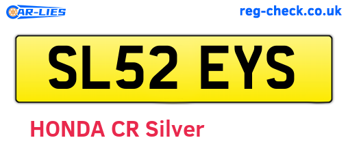 SL52EYS are the vehicle registration plates.