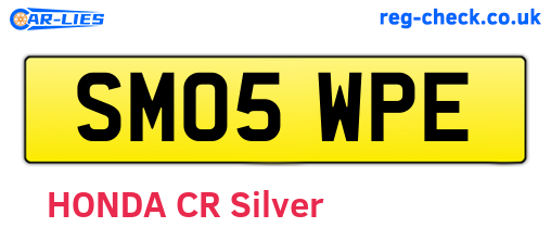 SM05WPE are the vehicle registration plates.