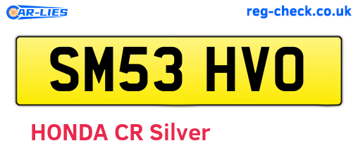 SM53HVO are the vehicle registration plates.