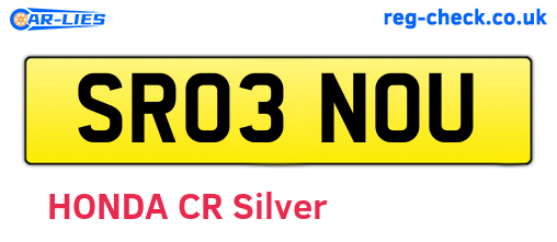 SR03NOU are the vehicle registration plates.