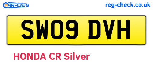 SW09DVH are the vehicle registration plates.