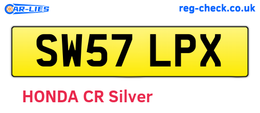 SW57LPX are the vehicle registration plates.