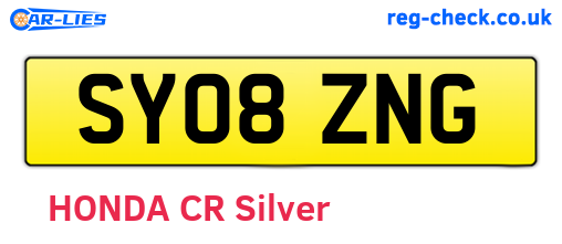 SY08ZNG are the vehicle registration plates.