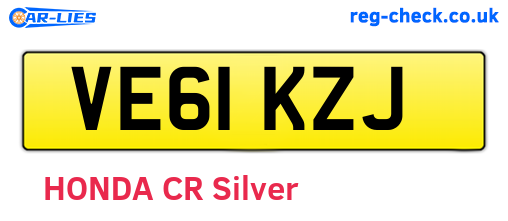 VE61KZJ are the vehicle registration plates.