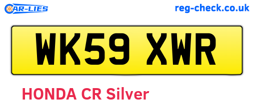 WK59XWR are the vehicle registration plates.