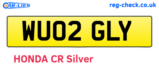WU02GLY are the vehicle registration plates.