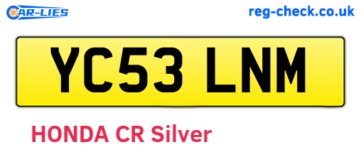 YC53LNM are the vehicle registration plates.