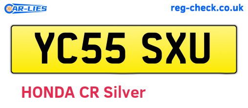 YC55SXU are the vehicle registration plates.
