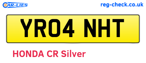 YR04NHT are the vehicle registration plates.