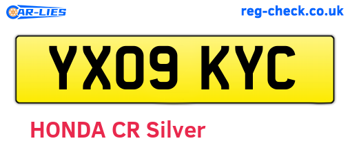 YX09KYC are the vehicle registration plates.