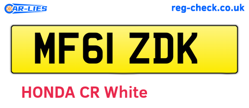 MF61ZDK are the vehicle registration plates.