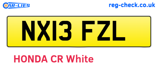 NX13FZL are the vehicle registration plates.