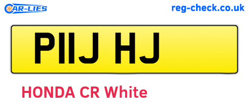 P11JHJ are the vehicle registration plates.
