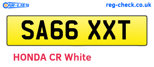 SA66XXT are the vehicle registration plates.