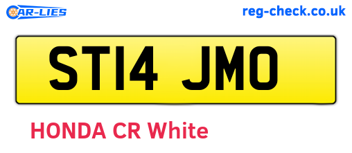 ST14JMO are the vehicle registration plates.