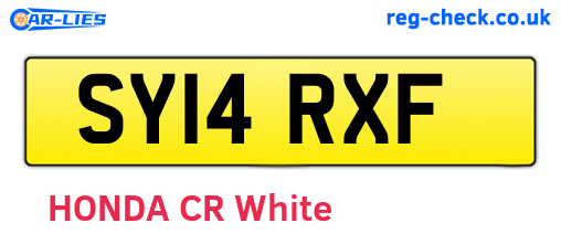 SY14RXF are the vehicle registration plates.