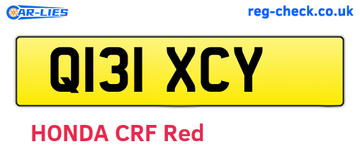 Q131XCY are the vehicle registration plates.