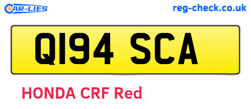 Q194SCA are the vehicle registration plates.