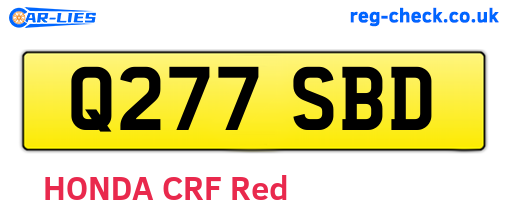 Q277SBD are the vehicle registration plates.