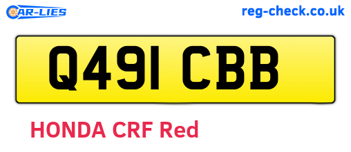 Q491CBB are the vehicle registration plates.