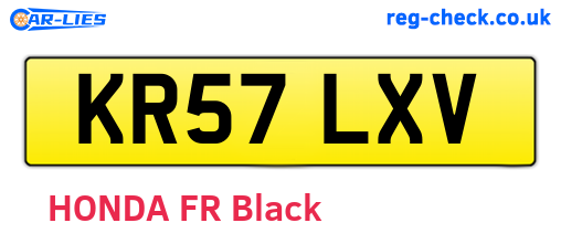 KR57LXV are the vehicle registration plates.