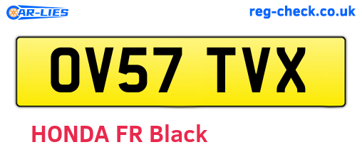OV57TVX are the vehicle registration plates.