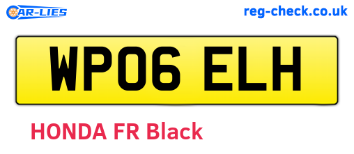 WP06ELH are the vehicle registration plates.