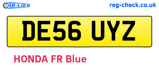 DE56UYZ are the vehicle registration plates.
