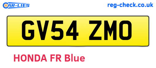 GV54ZMO are the vehicle registration plates.