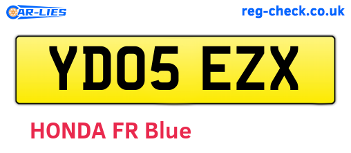 YD05EZX are the vehicle registration plates.