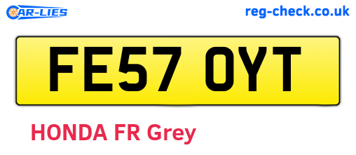 FE57OYT are the vehicle registration plates.