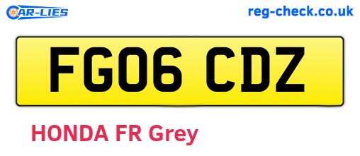 FG06CDZ are the vehicle registration plates.