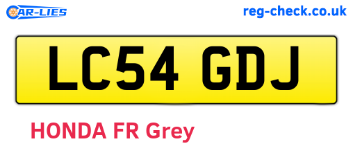 LC54GDJ are the vehicle registration plates.
