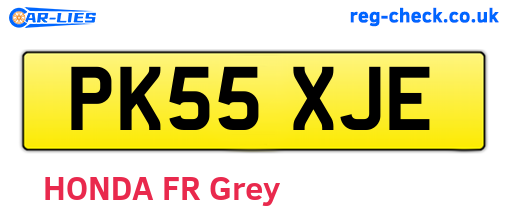 PK55XJE are the vehicle registration plates.