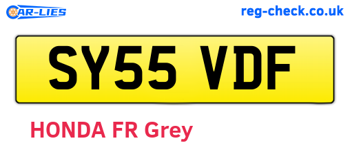 SY55VDF are the vehicle registration plates.