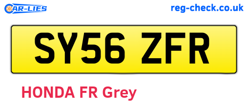 SY56ZFR are the vehicle registration plates.