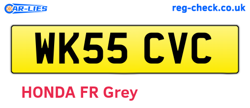 WK55CVC are the vehicle registration plates.